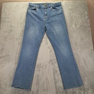 Luaren Jeans Co Jean Women 35x30, Tag 14 Classic Straight Blue Stretch Distress